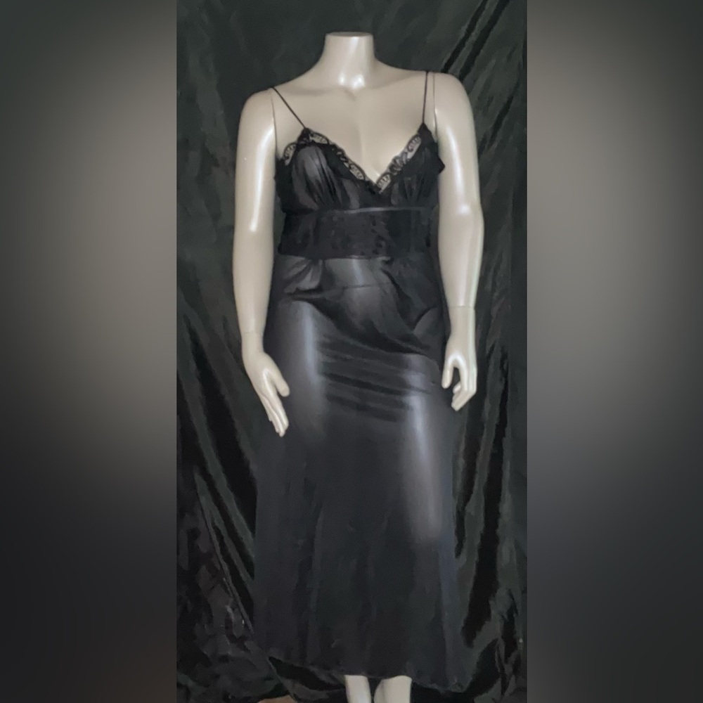 Vintage Paramount Semi Sheer Tie Back Slip - Slip Dress - Nightgown